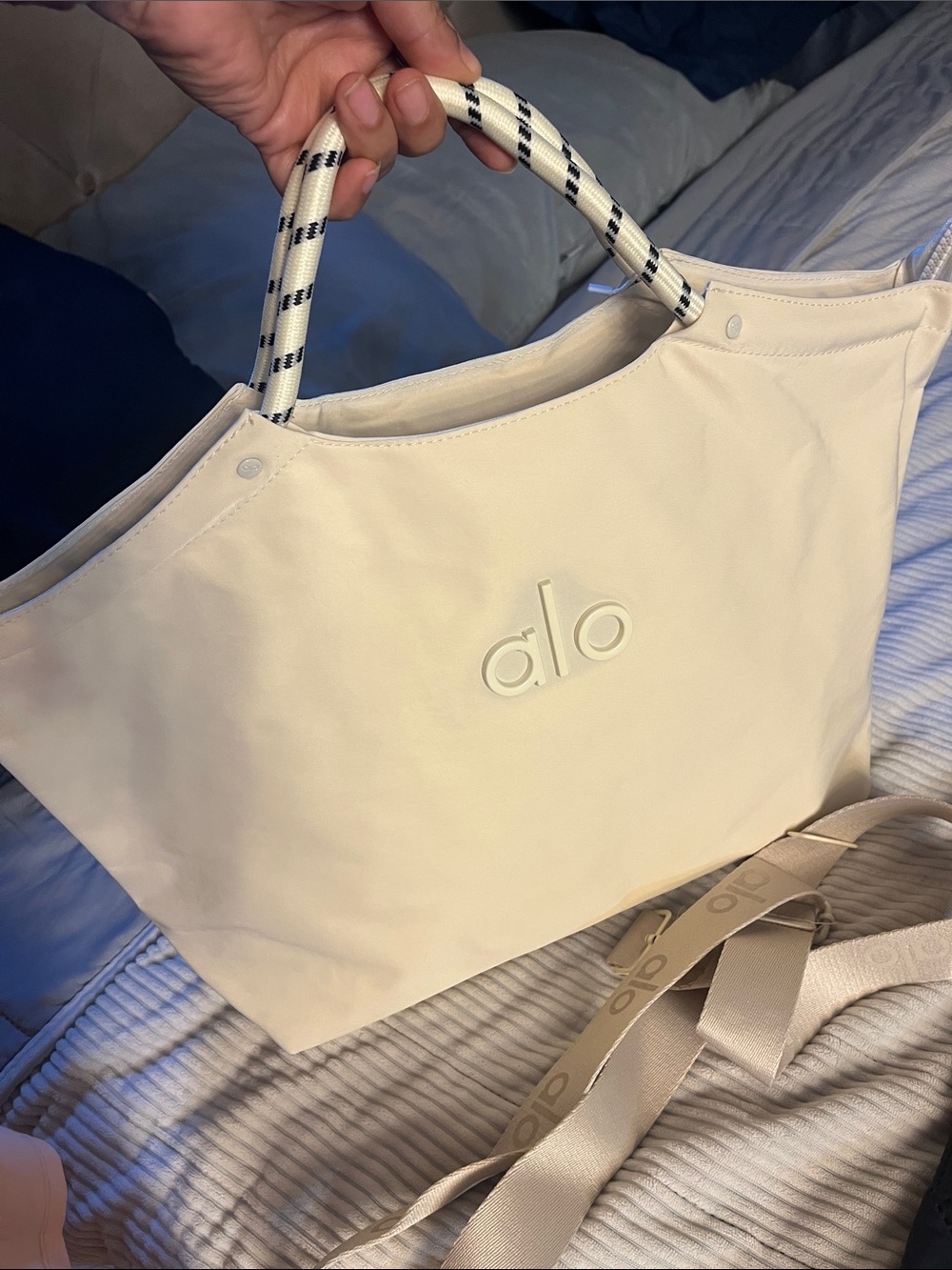 ALO Yoga Cream Tote with Rope Handles